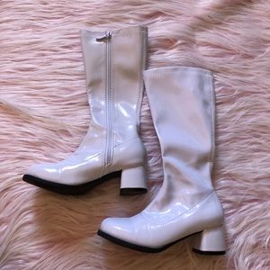 Kids white go go boots